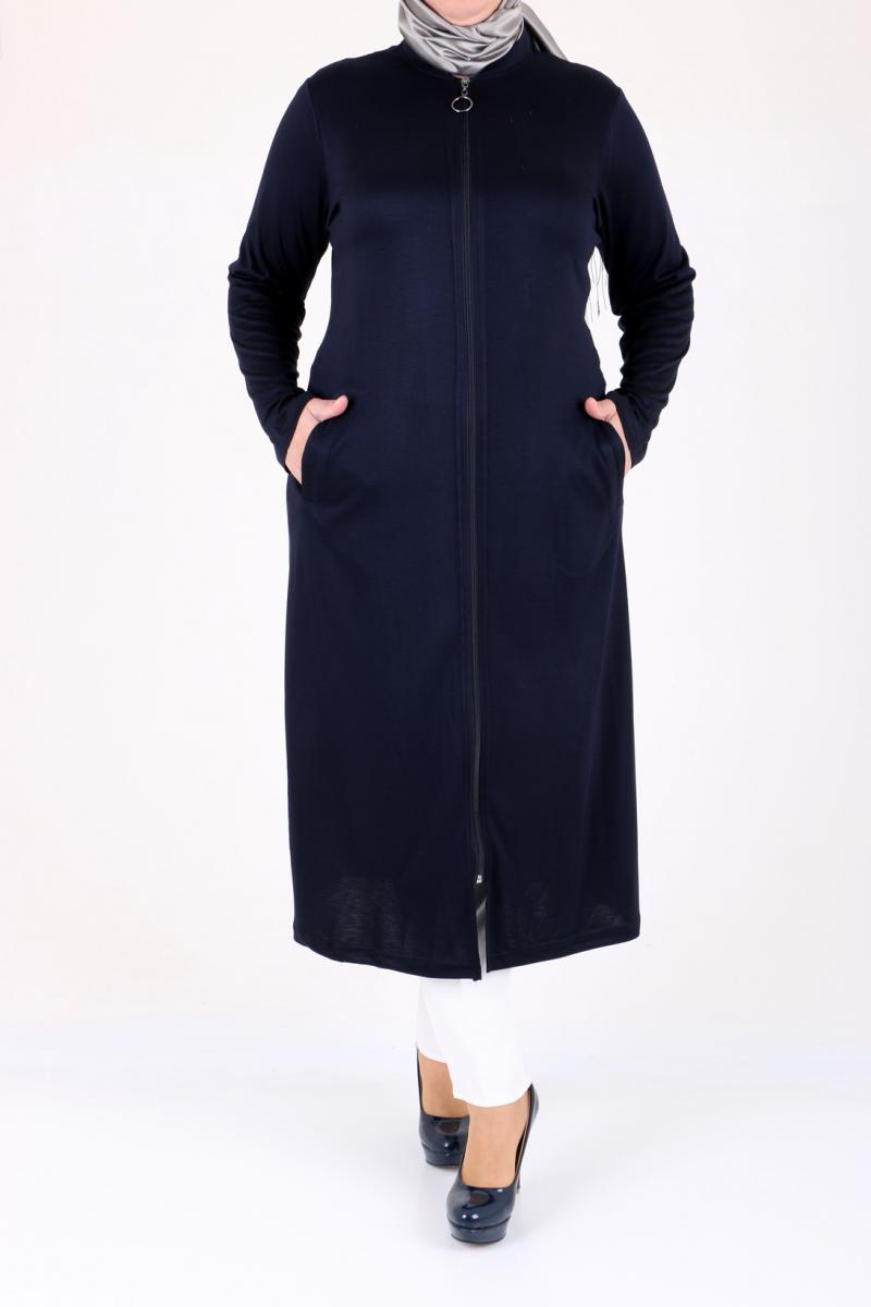 Women's Oversize Navy Blue Begonia Coat