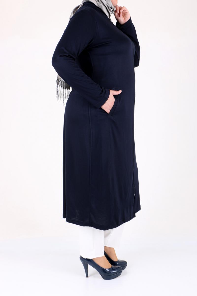 Women's Oversize Navy Blue Begonia Coat