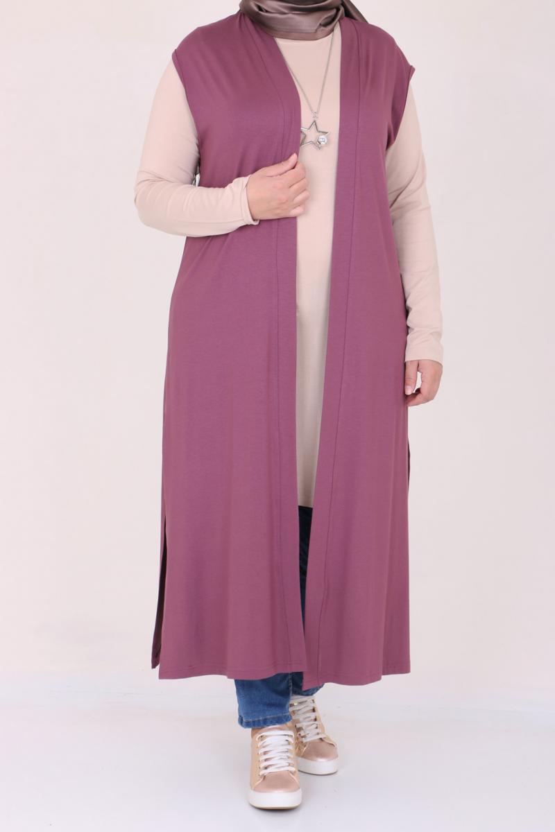 Women's Oversize Dusty Rose Combed Cotton Vest