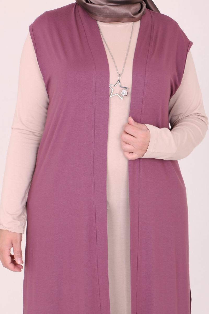 Women's Oversize Dusty Rose Combed Cotton Vest