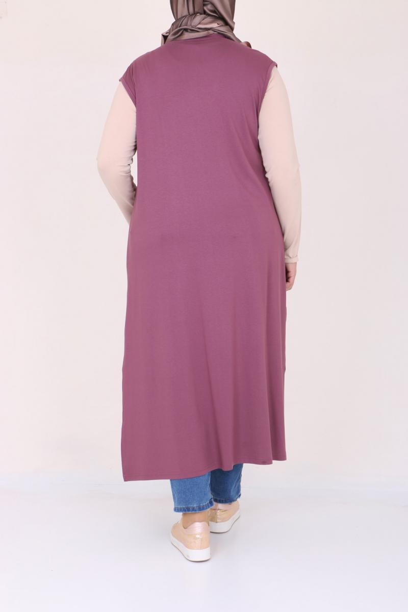 Women's Oversize Dusty Rose Combed Cotton Vest