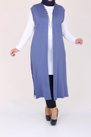 Women's Oversize Indigo Combed Cotton Vest