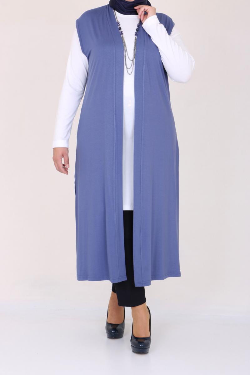 Women's Oversize Indigo Combed Cotton Vest