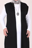 Women's Oversize Black Combed Cotton Vest