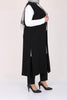 Women's Oversize Black Combed Cotton Vest