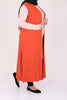 Women's Oversize Tile Red Combed Cotton Vest