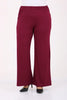 Women's Oversize Swan Crested Claret Red Combed Cotton Tunic Pants Set