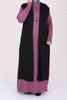 Women's Oversize Combed Cotton Dusty Rose Dress Black Cardigan