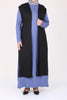 Women's Oversize Combed Cotton Indigo Dress Black Cardigan