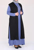 Women's Oversize Combed Cotton Indigo Dress Black Cardigan