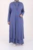 Women's Oversize Indigo Combed Cotton Dress & Cardigan