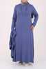 Women's Oversize Indigo Combed Cotton Dress & Cardigan