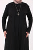 Women's Oversize Black Combed Cotton Dress & Cardigan