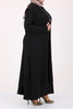 Women's Oversize Black Combed Cotton Dress & Cardigan