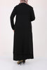 Women's Oversize Black Combed Cotton Dress & Cardigan