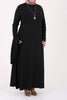 Women's Oversize Black Combed Cotton Dress & Cardigan