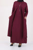 Women's Oversize Maroon Combed Cotton Dress & Cardigan