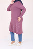 Women's Oversize Eyelets Detail Combed Cotton Dusty Rose Tunic