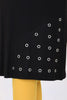 Women's Oversize Eyelets Detail Black Combed Cotton Tunic