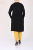 Women's Oversize Eyelets Detail Black Combed Cotton Tunic