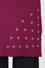 Women's Oversize Eyelets Detail Maroon Combed Cotton Tunic