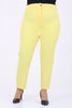 Women's Oversize Buttoned Lemon Yellow Carrot Pants